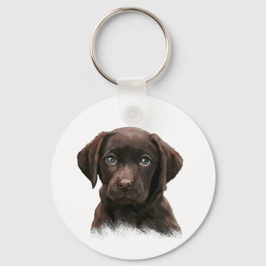 Chocolate Labrador Retriever Brown Sleutelhanger (Achterkant)