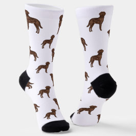 Chocolate Labrador Retriever Bruine Hond Patroon Sokken
