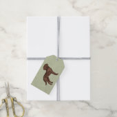 Chocolate Labrador Retriever Bruine Lab Hond Groen Cadeaulabel (Met Touw)