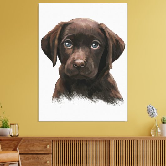 Chocolate Labrador Retriever Canvas tas (Insitu (Woonkamer))