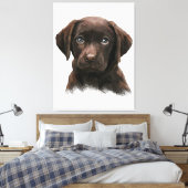 Chocolate Labrador Retriever Canvas tas (Insitu (Slaapkamer))