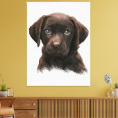 Chocolate Labrador Retriever Canvas tas Afdruk (Insitu (Woonkamer))