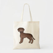 Chocolate Labrador Retriever Cartoon Dog Tekening Tote Bag (Voorkant)
