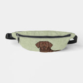 Chocolate Labrador Retriever Cartoon Lab Hondenhoo Heuptasje (Voorkant)