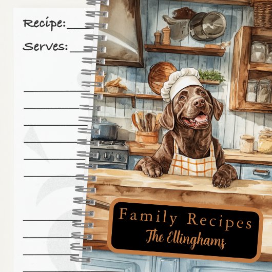 Chocolate Labrador Retriever Chef Recipe Book Notitieboek