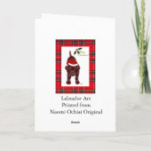 Chocolate Labrador Retriever Christmas Kaart (Achterkant)