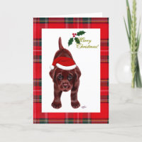 Chocolate Labrador Retriever Christmas Kaart