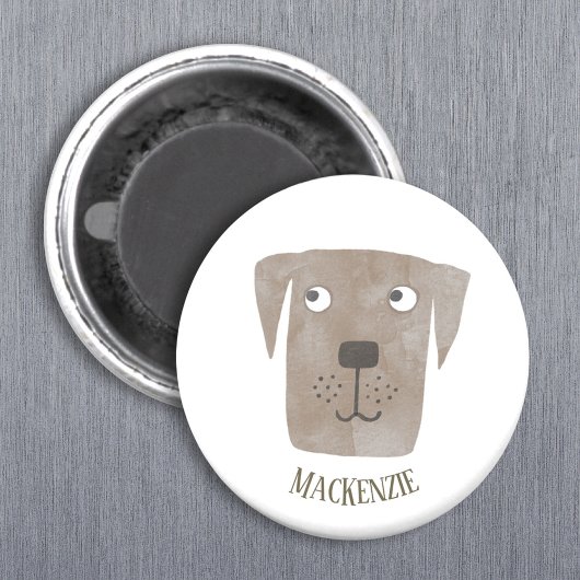 Chocolate Labrador Retriever Dog Fun, gepersonalis Magneet