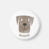 Chocolate Labrador Retriever Dog Fun, gepersonalis Magneet (Voorkant)