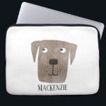 Chocolate Labrador Retriever Dog, gepersonaliseerd Laptop Sleeve<br><div class="desc">Een grappige 'Chocolate Labrador Retriever' hond om je te laten glimlachen. Verander of verwijder de naam om aan te passen. Originele kunst van Nic Squirrell.</div>