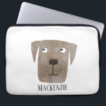 Chocolate Labrador Retriever Dog, gepersonaliseerd Laptop Sleeve<br><div class="desc">Een grappige 'Chocolate Labrador Retriever' hond om je te laten glimlachen. Verander of verwijder de naam om aan te passen. Originele kunst van Nic Squirrell.</div>