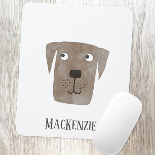 Chocolate Labrador Retriever Dog, gepersonaliseerd Muismat