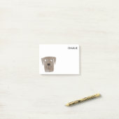 Chocolate Labrador Retriever Dog, gepersonaliseerd Post-it® Notes (Op bureau)