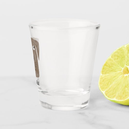 Chocolate Labrador Retriever Dog, gepersonaliseerd Shot Glas (Rechts)