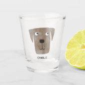 Chocolate Labrador Retriever Dog, gepersonaliseerd Shot Glas (Voorkant)