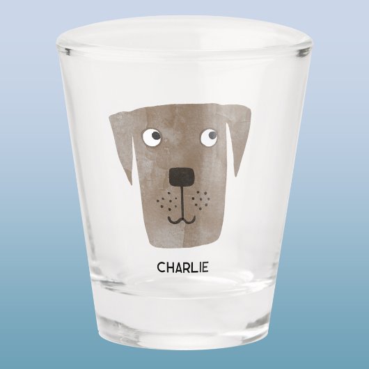 Chocolate Labrador Retriever Dog, gepersonaliseerd Shot Glas
