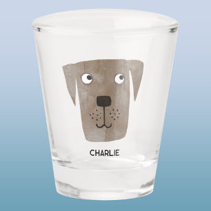 Chocolate Labrador Retriever Dog, gepersonaliseerd Shot Glas