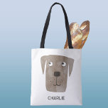 Chocolate Labrador Retriever Dog, gepersonaliseerd Tote Bag<br><div class="desc">Leuke waterverf schilderij van leuke Chocolate Labrador Retriever hond,  ideaal voor dierenvrienden. Wijzig of verwijder de naam om deze te personaliseren. Originele versie door Nic Squirrell.</div>