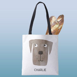 Chocolate Labrador Retriever Dog, gepersonaliseerd Tote Bag
