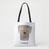 Chocolate Labrador Retriever Dog, gepersonaliseerd Tote Bag (Voorkant)