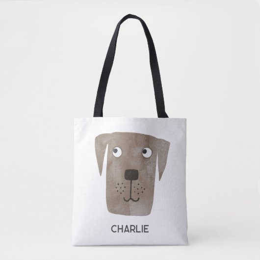 Chocolate Labrador Retriever Dog, gepersonaliseerd Tote Bag (Voorkant)