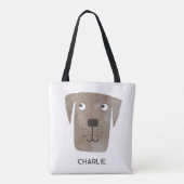 Chocolate Labrador Retriever Dog, gepersonaliseerd Tote Bag (Achterkant)