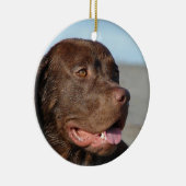 Chocolate Labrador Retriever Dog Ornament (Rechts)