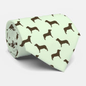 Chocolate Labrador Retriever Dog Pattern (groen) Stropdas (Opgerold)