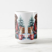 Chocolate Labrador Retriever Dog Schattigee vakant Koffiemok (Center)