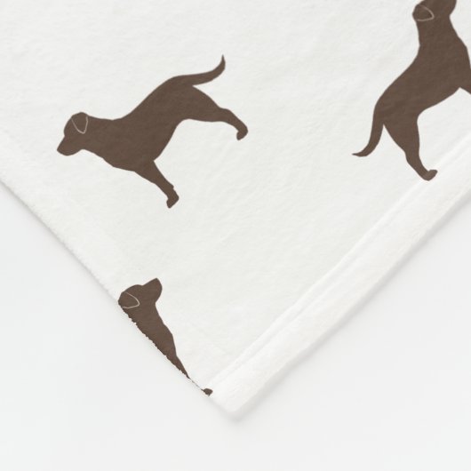 Chocolate Labrador Retriever Dog Silhouettes Labs Fleece Deken (Hoek)