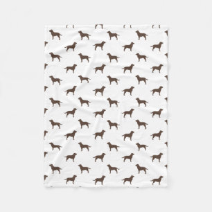Chocolate Labrador Retriever Dog Silhouettes Labs Fleece Deken