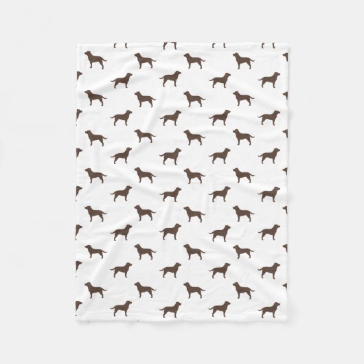 Chocolate Labrador Retriever Dog Silhouettes Labs Fleece Deken (Voorkant)
