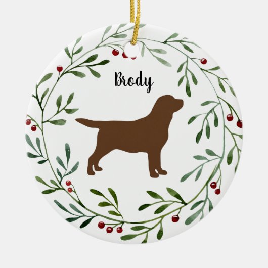 Chocolate Labrador Retriever- Duck Dog - Bruin Lab Keramisch Ornament (Voorkant)