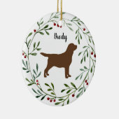 Chocolate Labrador Retriever- Eendenhond - Bruine Keramisch Ornament (Rechts)