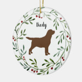 Chocolate Labrador Retriever- Eendenhond - Bruine Keramisch Ornament (Links)