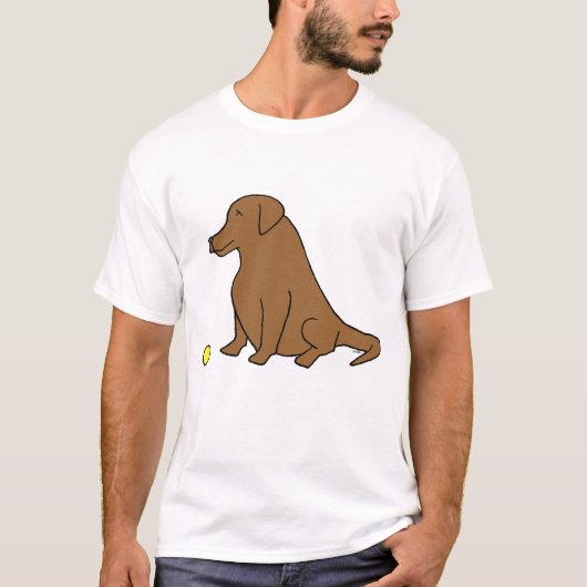 Chocolate Labrador Retriever Funny Dog Cartoon T-shirt (Voorkant)