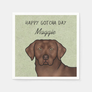 Chocolate Labrador Retriever Gelukkige Gotcha Dag Servet