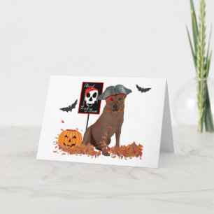 Chocolate Labrador Retriever Halloween Kaart