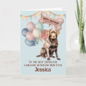 Chocolate Labrador Retriever Hond Moeder/Vader Ver Kaart (Voorkant)