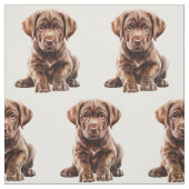 Chocolate Labrador Retriever hond  Stof (Swatch)