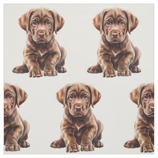 Chocolate Labrador Retriever hond Stof (Swatch)