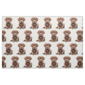 Chocolate Labrador Retriever hond  Stof (Fat Quarter)