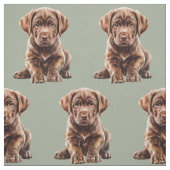 Chocolate Labrador Retriever hond  Stof (Swatch)