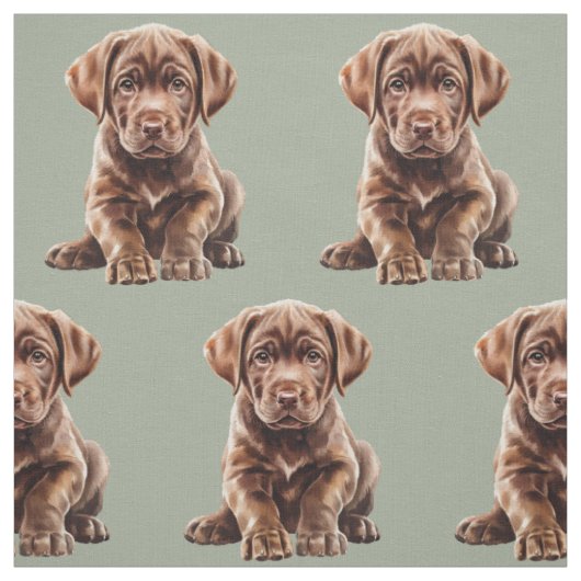 Chocolate Labrador Retriever hond  Stof (Swatch)