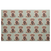 Chocolate Labrador Retriever hond  Stof (Fat Quarter)