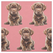 Chocolate Labrador Retriever Hond Stof (Swatch)