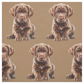 Chocolate Labrador Retriever Hond Stof (Swatch)