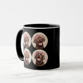 Chocolate Labrador Retriever Hond Zwart Roze Bloem Mok (Voorkant links)
