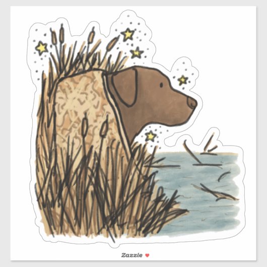 Chocolate Labrador Retriever Jacht Auto Sticker (Vel)