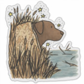 Chocolate Labrador Retriever Jacht Auto Sticker (Voorkant)